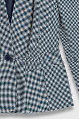 Mira Houndstooth Jacket Navy And Ivory