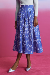 Savanna Jacquard Skirt Hydrangea Blue And Ivory