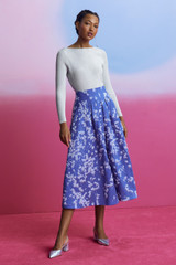 Savanna Jacquard Skirt Hydrangea Blue And Ivory