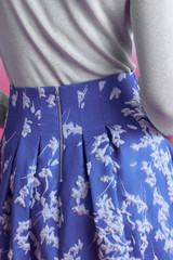 Savanna Jacquard Skirt Hydrangea Blue And Ivory