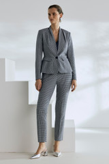 Colborne Houndstooth Slim-Leg Trousers Navy And Ivory
