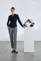 Colborne Houndstooth Slim-Leg Trousers Navy And Ivory