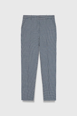 Colborne Houndstooth Slim-Leg Trousers Navy And Ivory