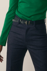 Harley Leather Belt Navy