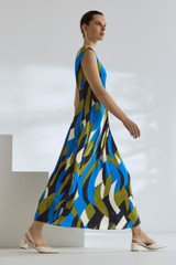 Mariano Crepe Dress Blue Multicolour