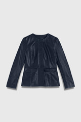 Ginevra Leather Jacket Navy