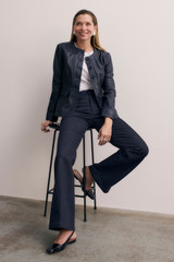 Ginevra Leather Jacket Navy