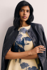 Ginevra Leather Jacket Navy