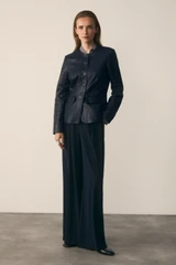 Ginevra Leather Jacket Navy