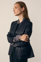 Ginevra Leather Jacket Navy