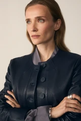 Ginevra Leather Jacket Navy