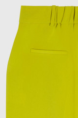 Doppio Crepe Adelaide Wide-Leg Trousers Chartreuse