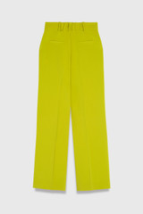 Doppio Crepe Adelaide Wide-Leg Trousers Chartreuse