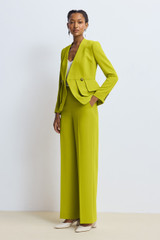 Doppio Crepe Adelaide Wide-Leg Trousers Chartreuse