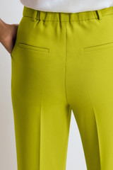 Doppio Crepe Adelaide Wide-Leg Trousers Chartreuse