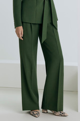 Rialto Wool Blend Wide-Leg Trousers Juniper Green