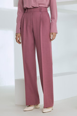 365 Pure Wool Talia Straight-Leg Trousers Dark Rose Pink
