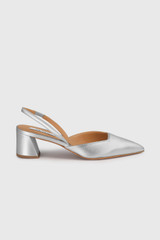 San Pietro Leather Heels 45 Silver
