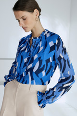 Tierney Georgette Blouse Blue Multicolour