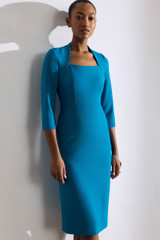 Nouvelle Sculpt Stretch Crepe Dress Vivid Turquoise