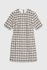 Miramere Tweed Dress Ivory And Navy Multicolour Miramere Tweed Dress Ivory And Navy Multicolour
