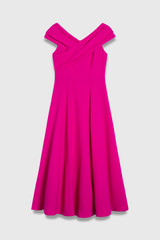 Palermo Wool Crepe Sleeveless Dress Vivid Magenta
