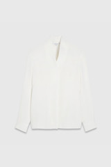 Bowery Blouse Ivory Stretch Silk