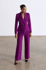 Adelaide Sculpt Stretch Crepe Wide-Leg Trousers Vivid Berry