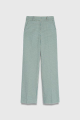 Alzira Straight Flared Cotton Houndstooth Trousers Cream Multicolour Alzira Straight Flared Cotton Houndstooth Trousers Cream Multicolour