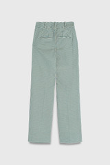Alzira Straight Flared Cotton Houndstooth Trousers Cream Multicolour Alzira Straight Flared Cotton Houndstooth Trousers Cream Multicolour