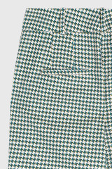 Alzira Straight Flared Cotton Houndstooth Trousers Cream Multicolour Alzira Straight Flared Cotton Houndstooth Trousers Cream Multicolour