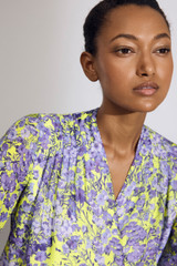 Lyra Silk Blouse Yellow And Purple
