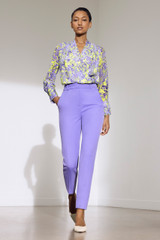 Lyra Silk Blouse Yellow And Purple