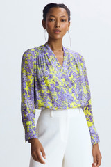 Lyra Silk Blouse Yellow And Purple