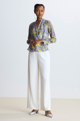 Lyra Silk Blouse Yellow And Purple