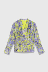 Lyra Silk Blouse Yellow And Purple