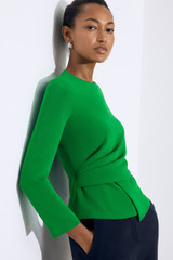 Clever Crepe Malone Top Vibrant Green