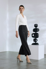 Clever Crepe Ortona Cropped Trousers Black