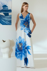 Vivaro Cotton Maxi Dress Blue Peony