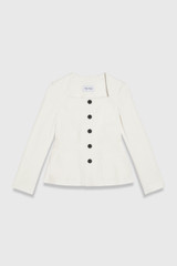 Nemia Textured Cotton Jacket Ivory