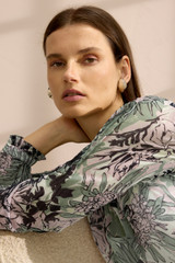 Cecina Georgette Blouse Pink Multicolour