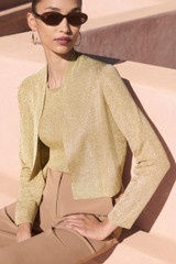 Miri Metallic Knit Jacket Gold