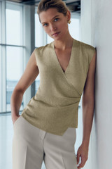 Eldia Metallic Knit Top Gold