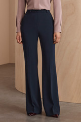 Clever Crepe Lexington Flared Trousers Navy Clever Crepe Lexington Flared Trousers Navy
