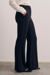Clever Crepe Lexington Flared Trousers Navy