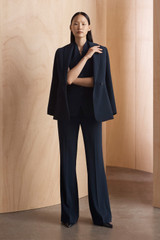 Clever Crepe Lexington Flared Trousers Navy