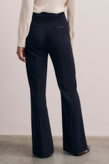 Clever Crepe Lexington Flared Trousers Navy