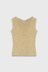 Nina Metallic Knit Top Gold