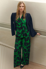 Sutri Crepe Jumpsuit Vibrant Green And Navy