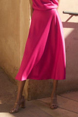 Kelmore Satin Skirt Bright Fuchsia